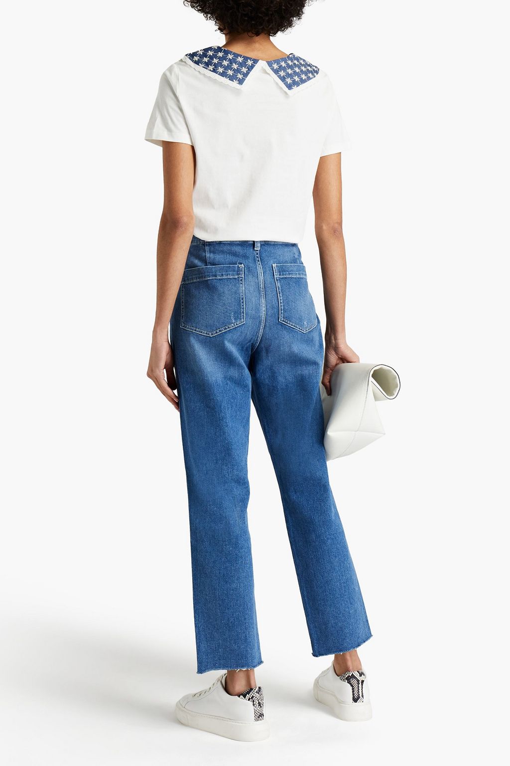 MAJE Hoch sitzende Jeans mit geradem Bein in ausgewaschener Optik