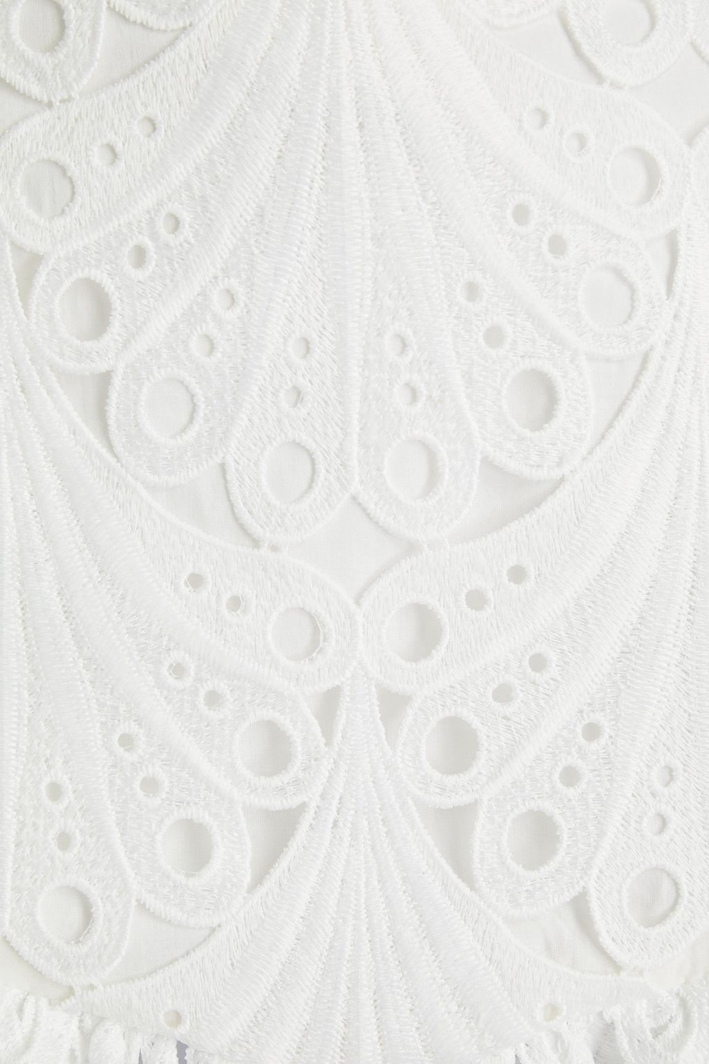 MAJE Ruffled guipure lace mini skirt