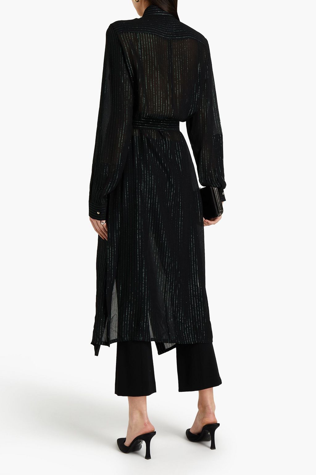 ELIE SAAB Belted metallic georgette jacket