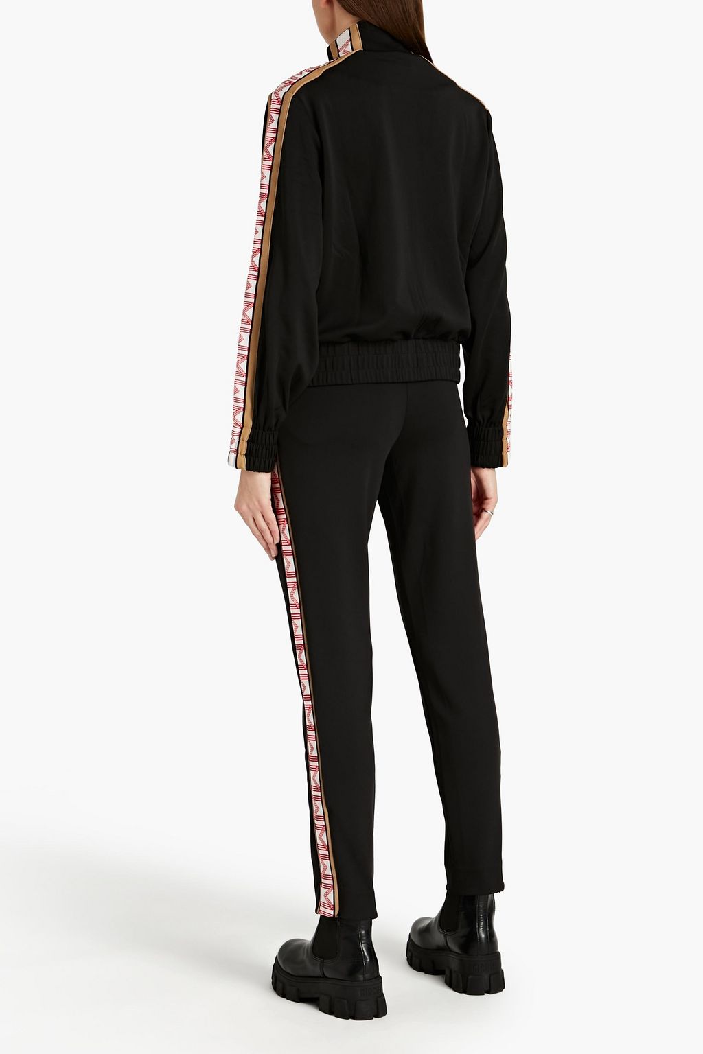 MAJE Jacquard-trimmed stretch-jersey sweatshirt