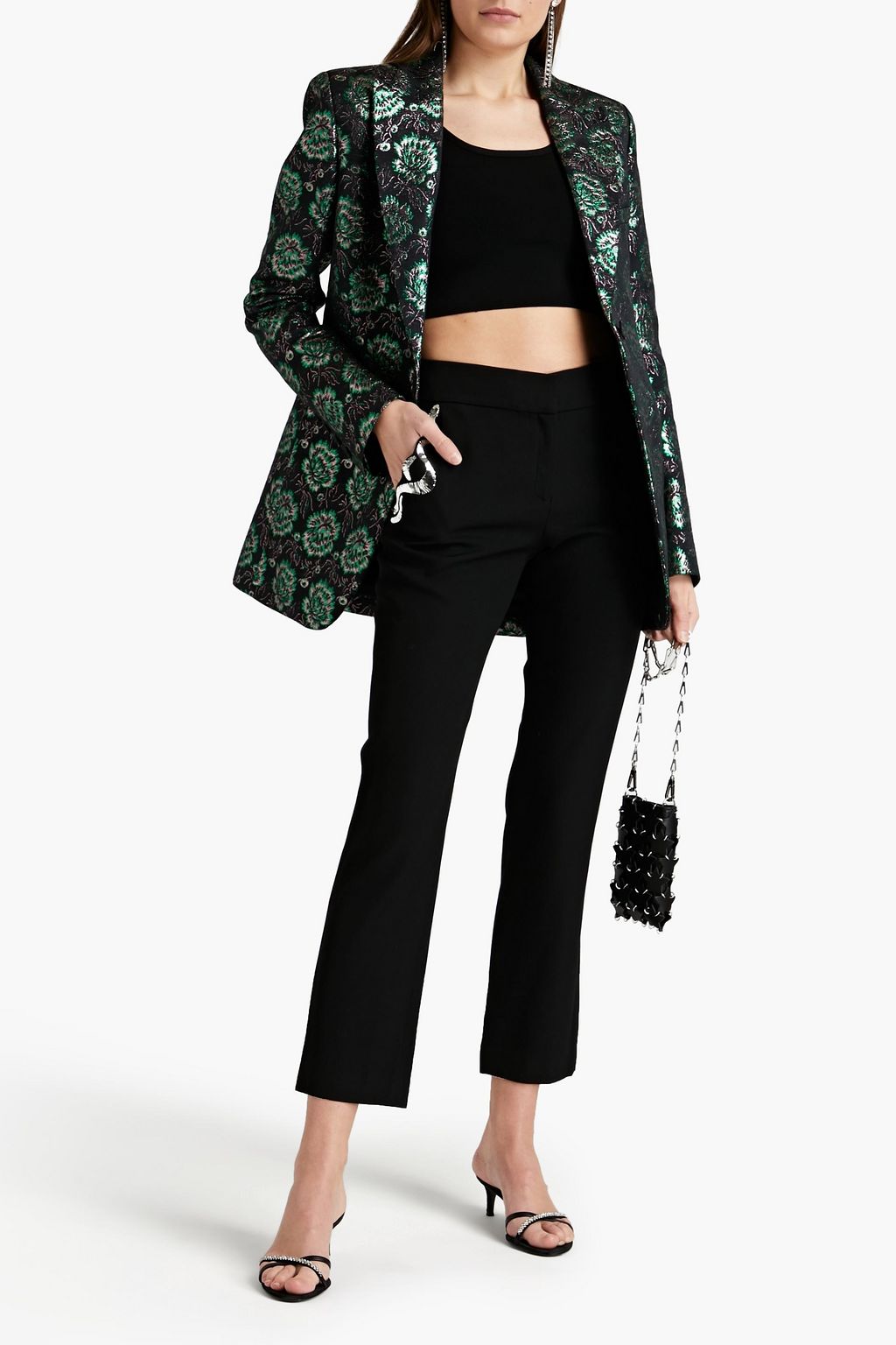RABANNE Metallic brocade blazer