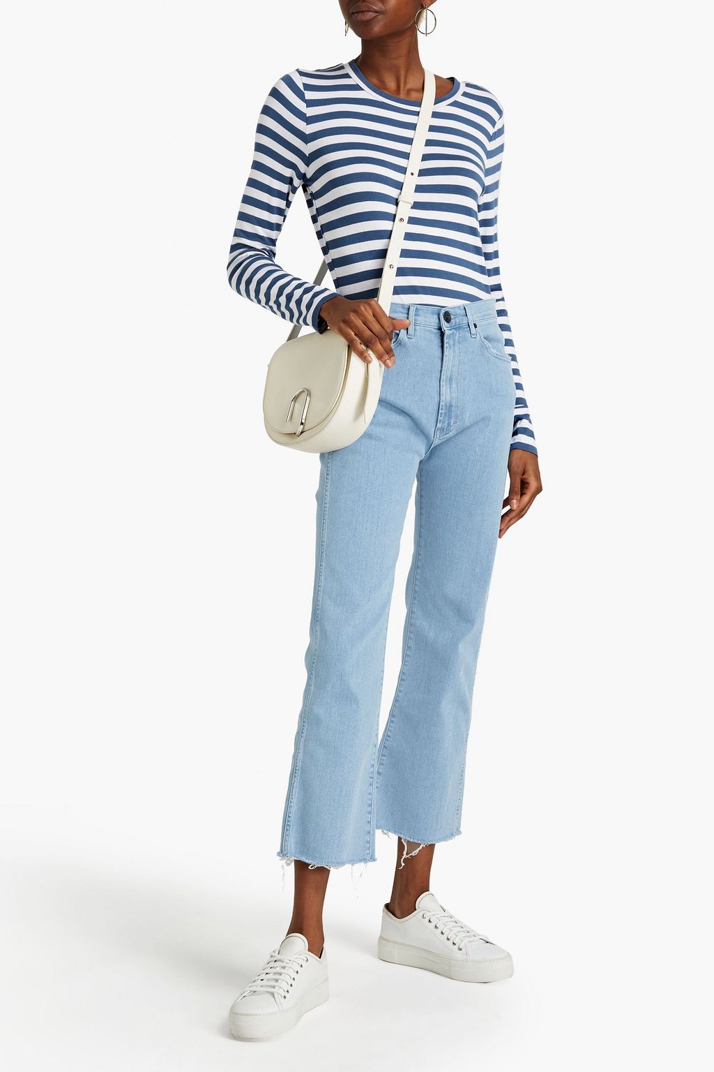 3X1 NYC Distressed high-rise kick-flare jeans