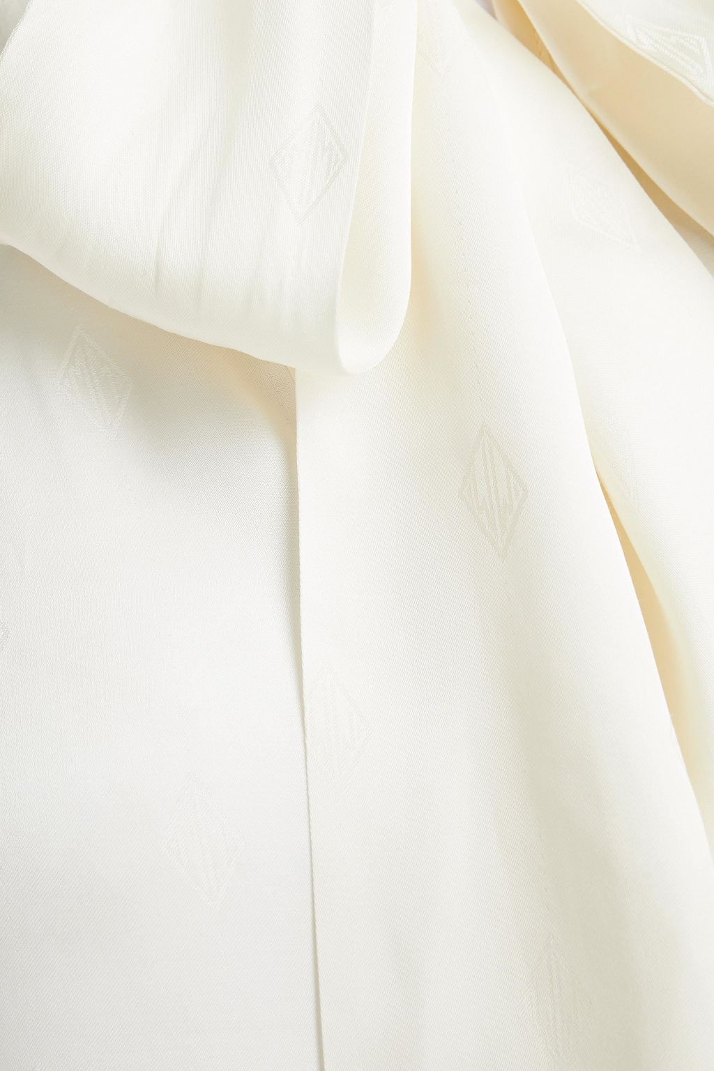 MAJE Pussy-bow satin jacquard-trimmed jersey T-shirt