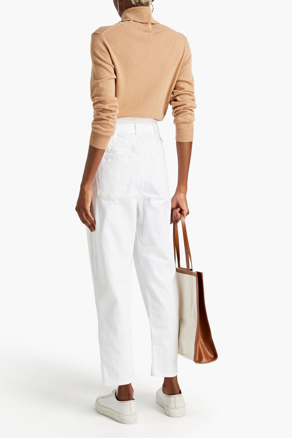 3X1 NYC Nellie belted high-rise tapered jeans