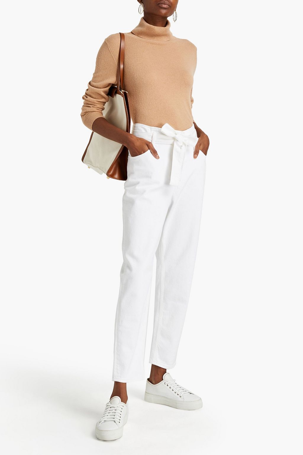 3X1 NYC Nellie belted high-rise tapered jeans