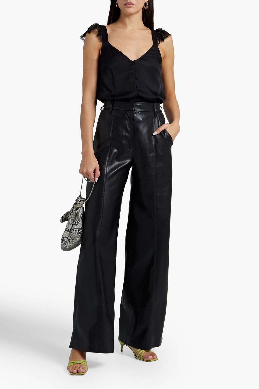 CAMI NYC Victoria lace-trimmed silk crepe de chine top
