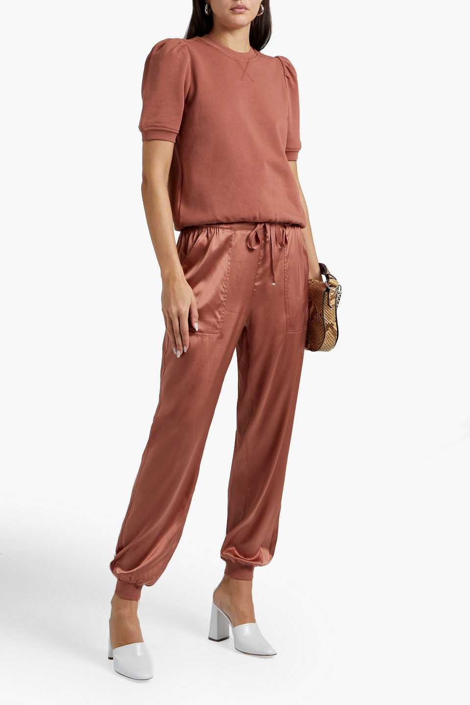 CAMI NYC ZOE STRETCH SILK-SATIN TRACK PANTS,3074457345628602130