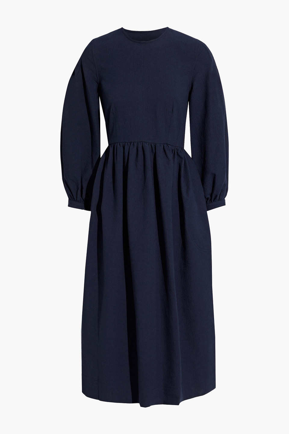 Rosalie gathered cotton midi dress