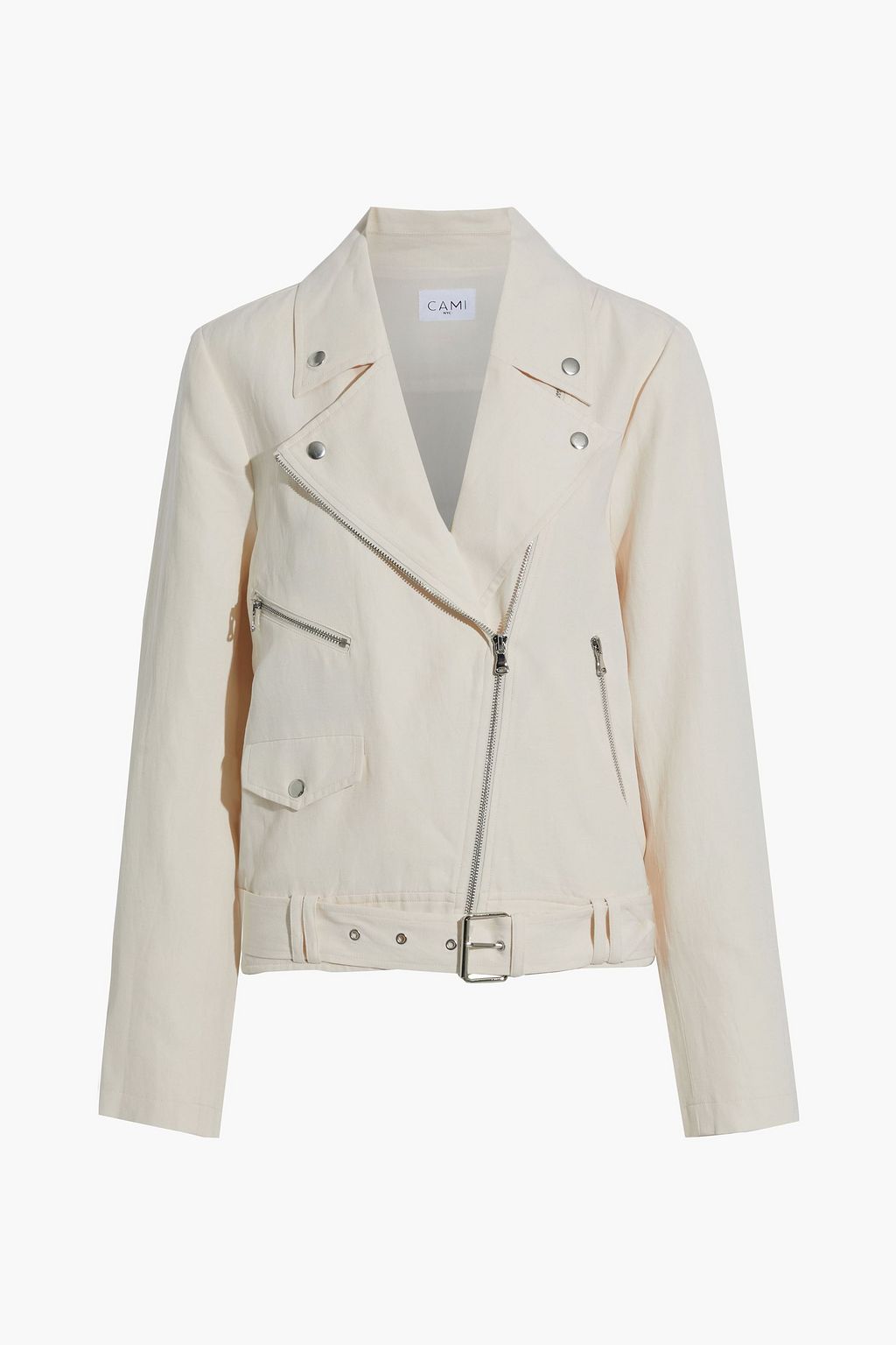 linen biker jacket