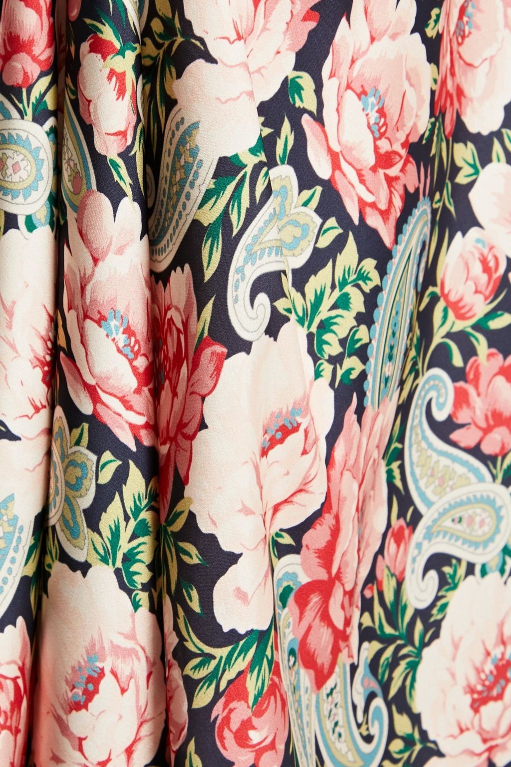 RABANNE Floral-print satin maxi skirt