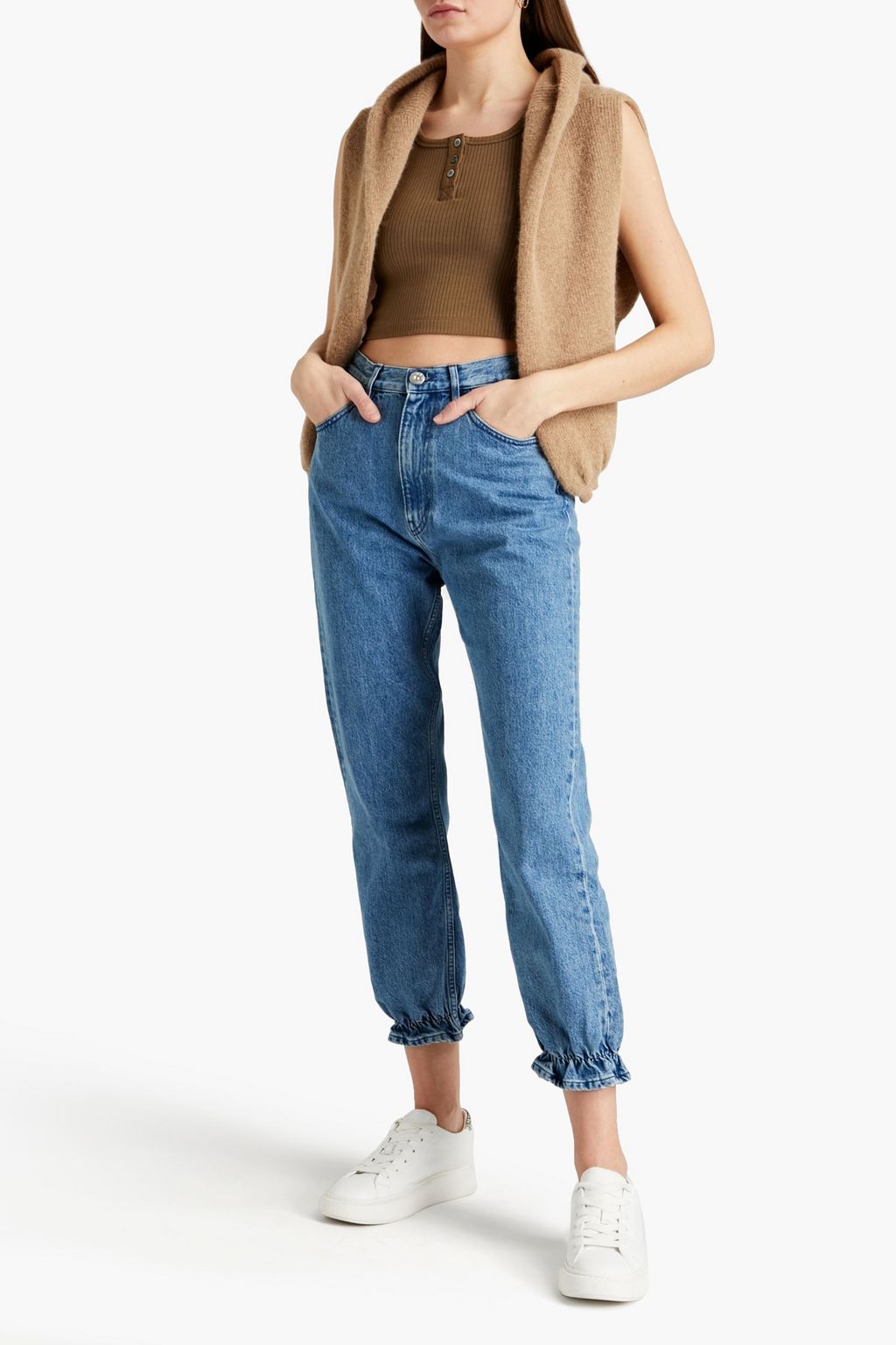 3X1 NYC Flora cropped high-rise tapered jeans