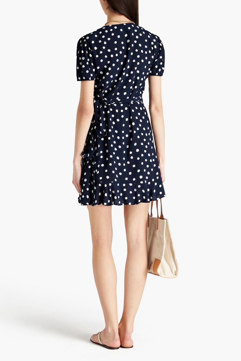SAMSØE Φ SAMSØE Linetta polka-dot crepe mini wrap dress