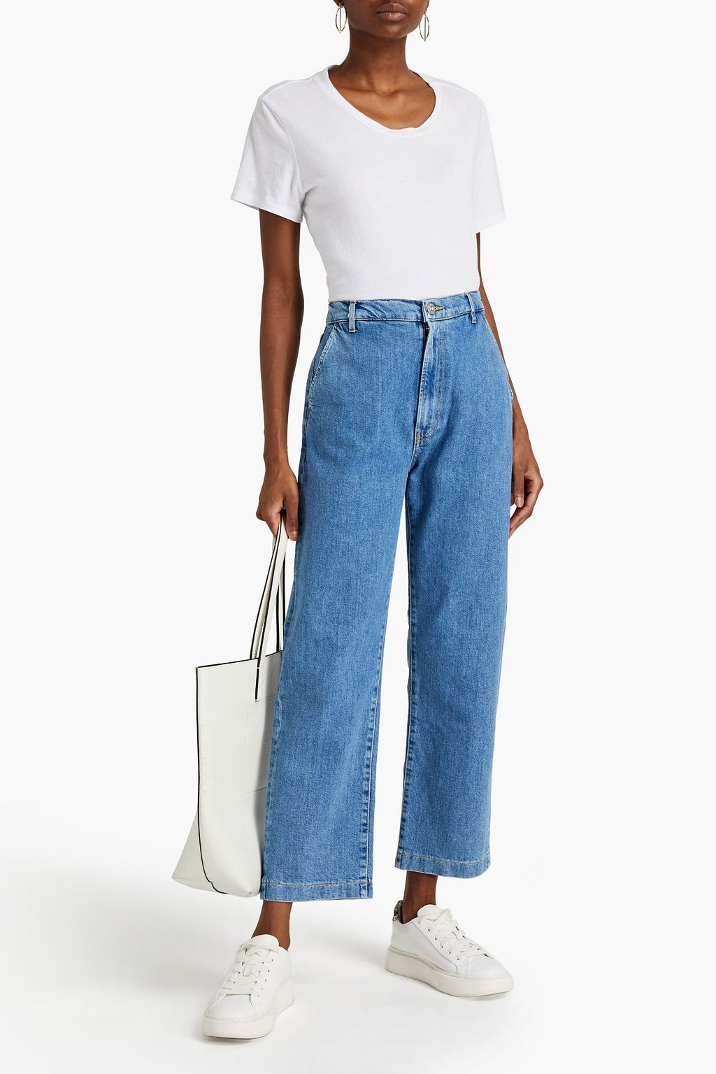 Light denim High-rise straight-leg 