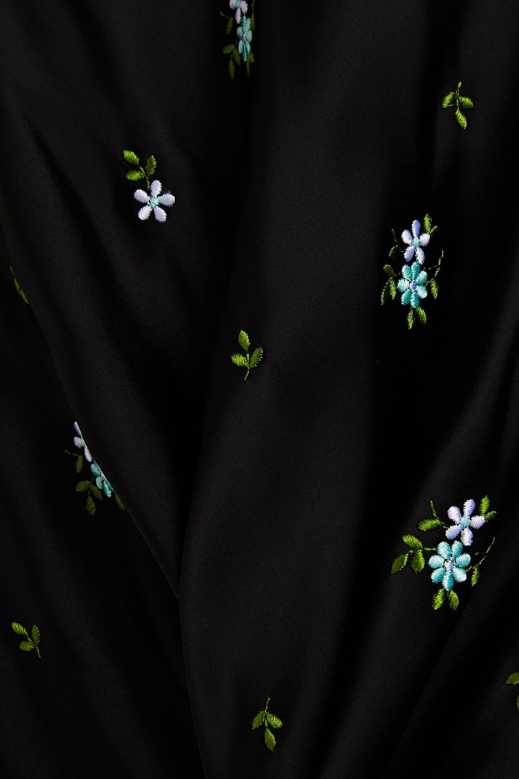 RABANNE Embroidered satin maxi skirt