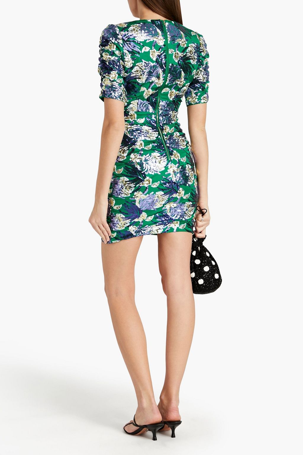 MAJE Embellished twill mini dress