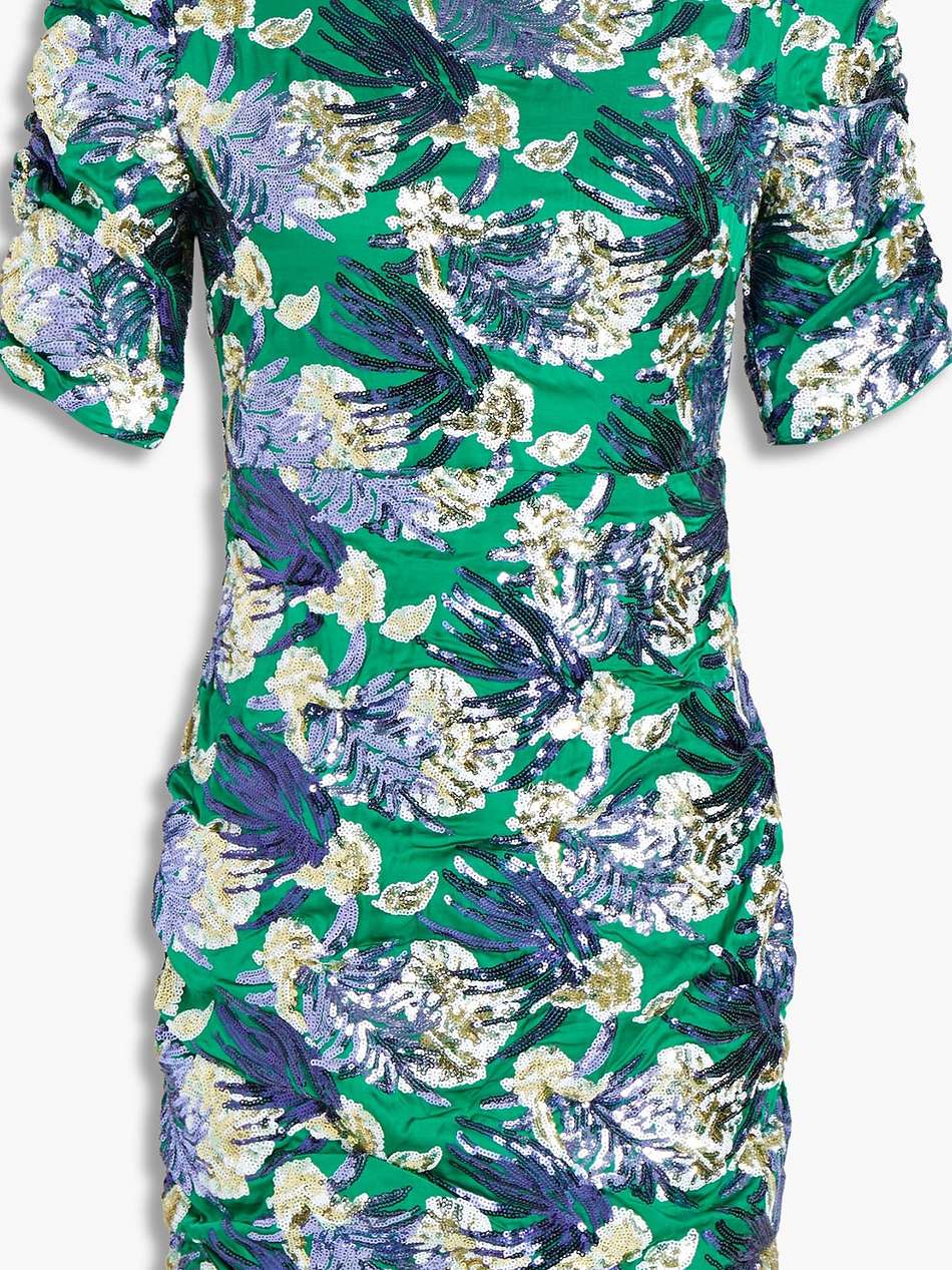 embellished twill mini dress