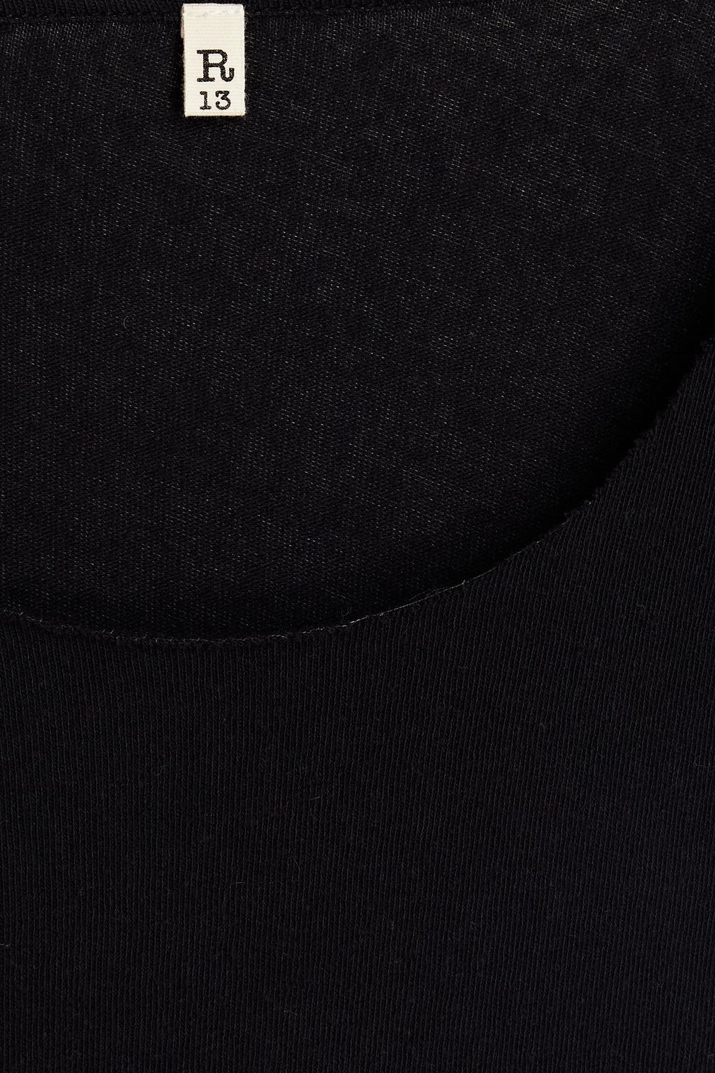 R13 Slub cotton-blend jersey top