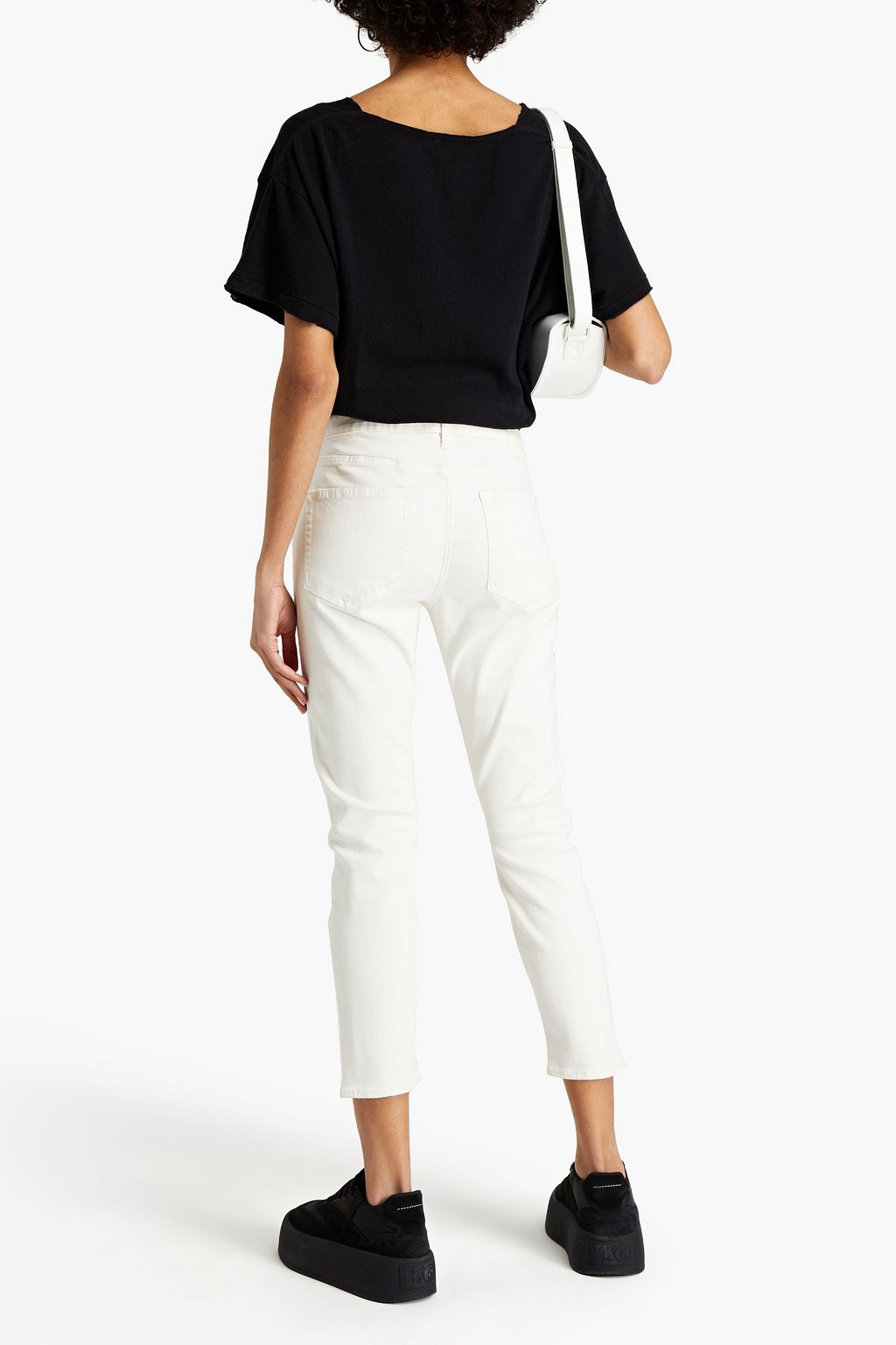 R13 Slub cotton-blend jersey top