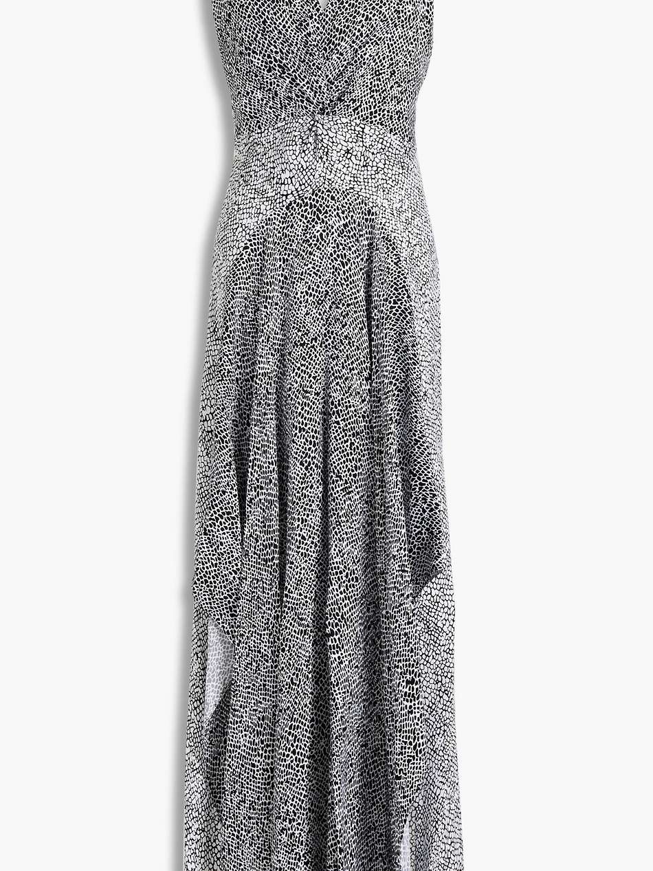 cutout ruched cupro-twill maxi dress