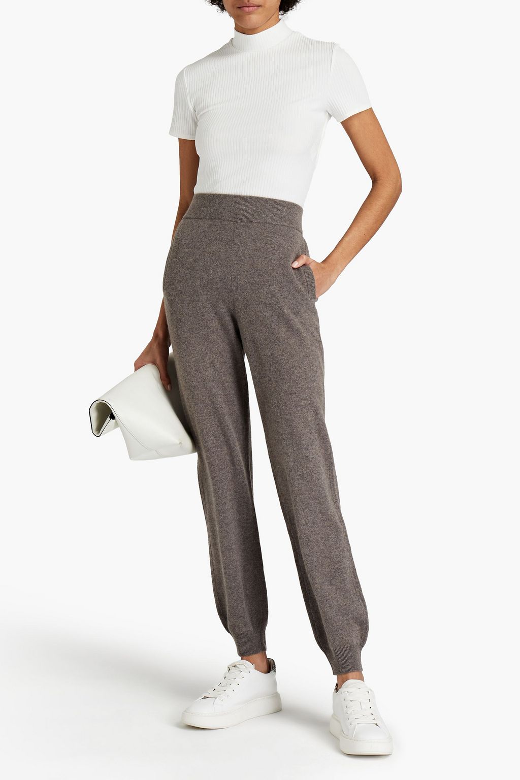 MAJE Tie-back cutout ribbed-knit top