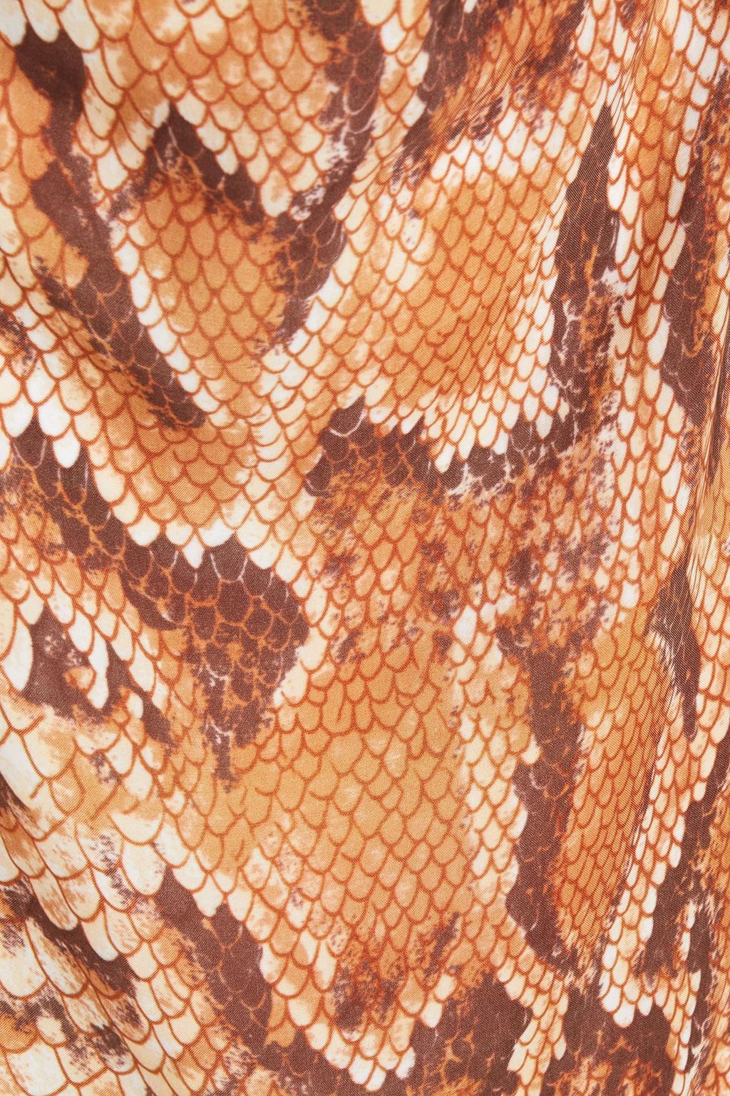 NANUSHKA Cutout snake-print cupro mini dress