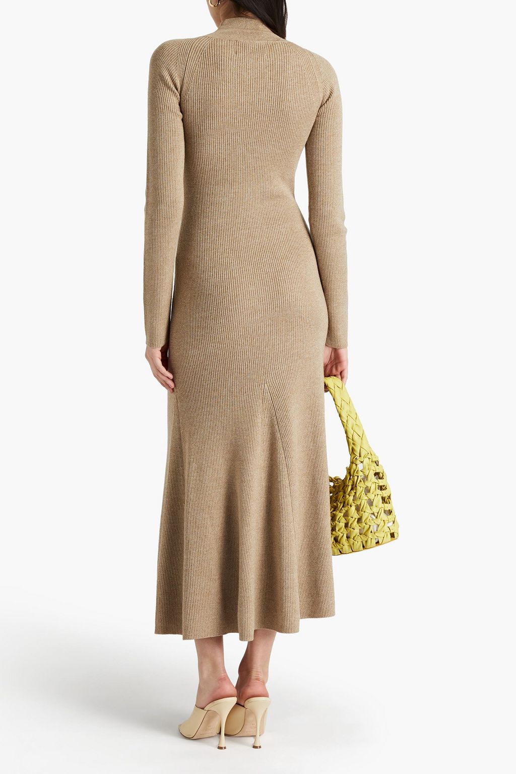 NANUSHKA Cutout ribbed wool-blend midi dress