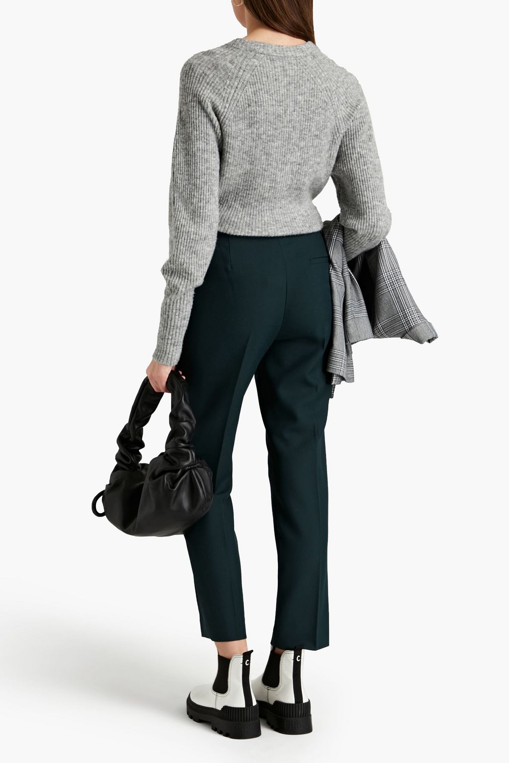 MAJE Cropped twill tapered pants