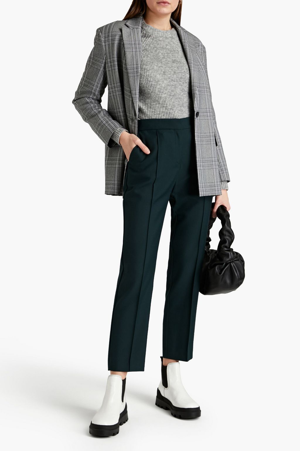MAJE Cropped twill tapered pants