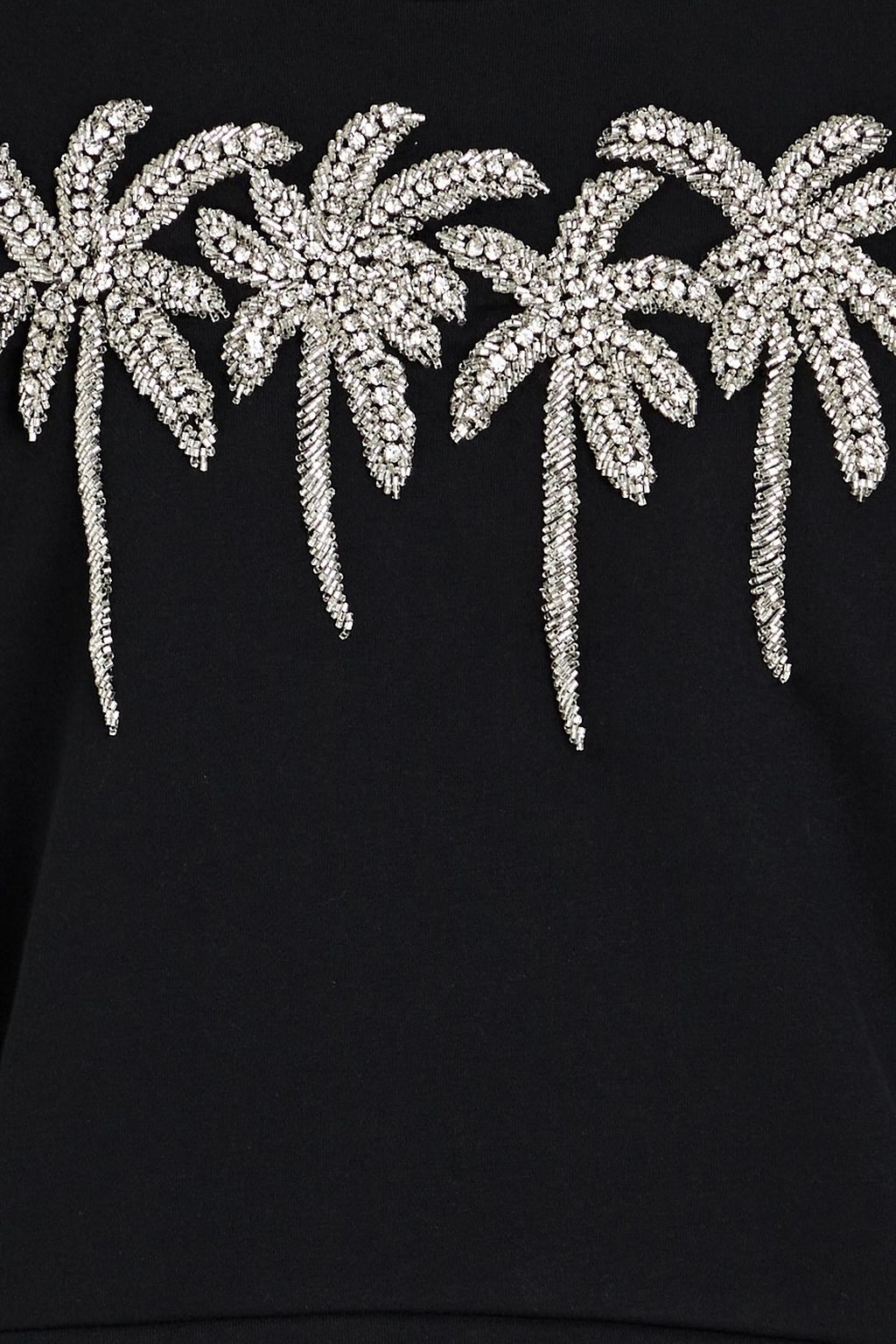 MAJE Embellished cotton-blend fleece sweatshirt