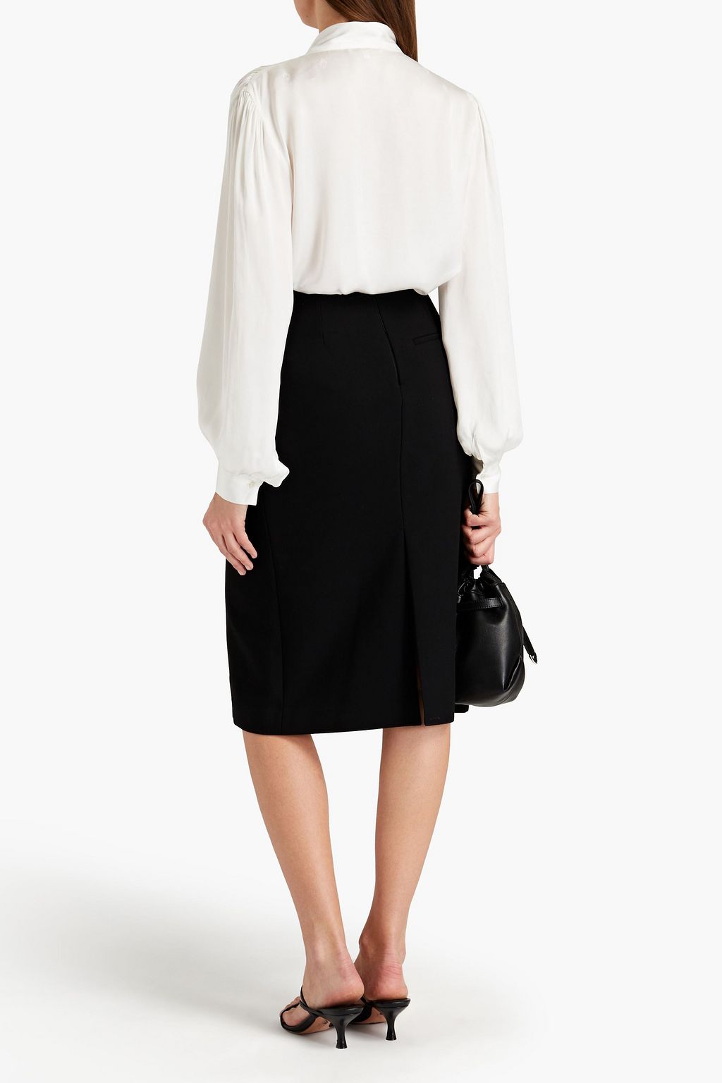 MAJE Wrap-effect layered woven skirt