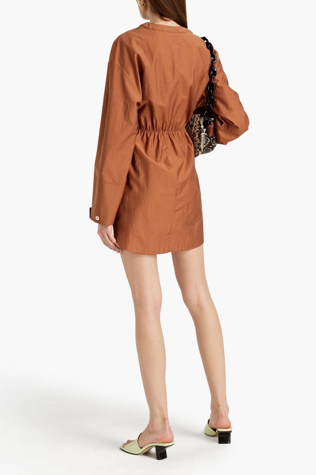 NANUSHKA Twist-front cotton-blend mini dress