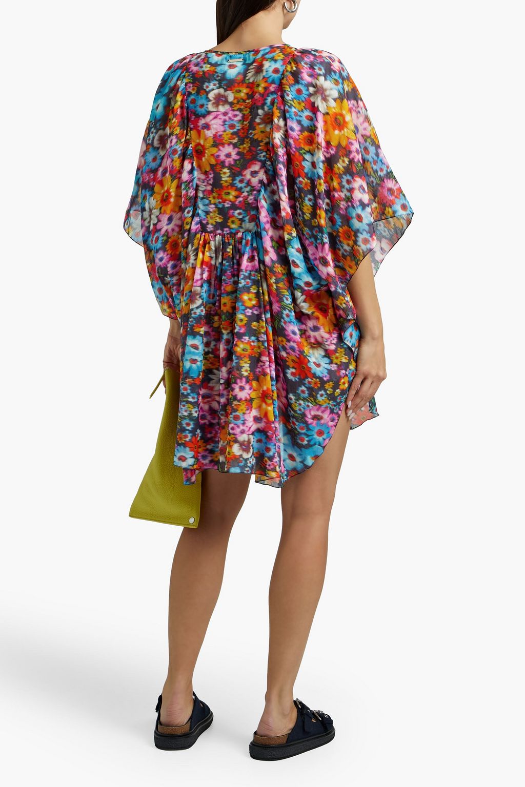 STELLA MCCARTNEY Gathered floral-print cotton-gauze kaftan
