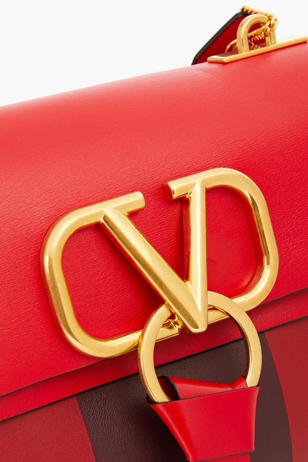 VALENTINO GARAVANI VRING striped leather shoulder bag