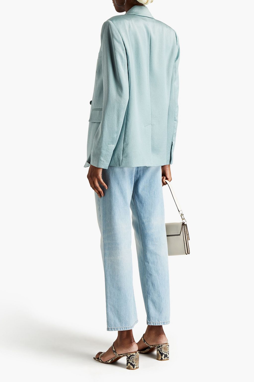 BA&SH Wilie double-breasted hammered-satin blazer