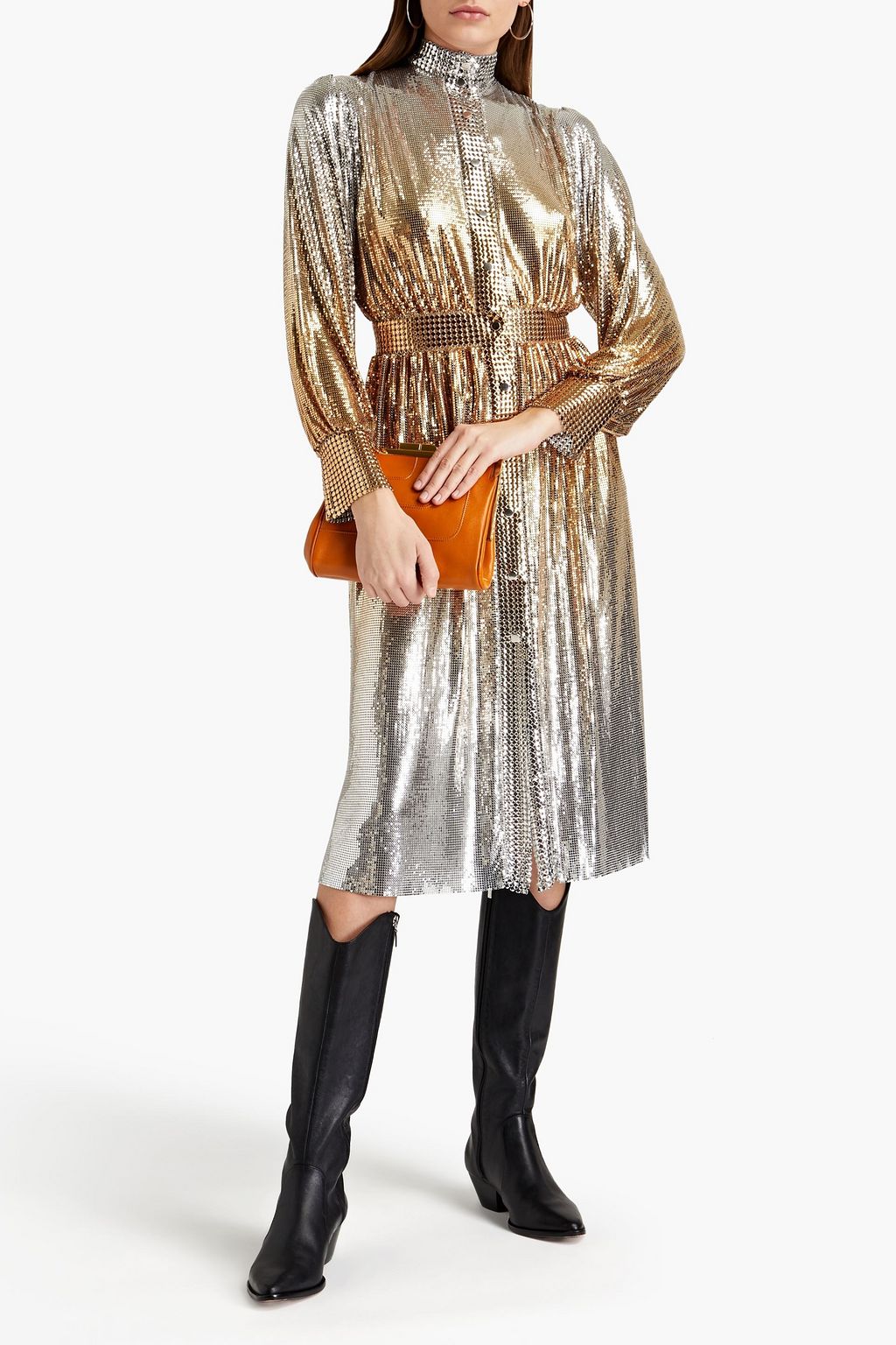 RABANNE Dégradé chainmail midi dress