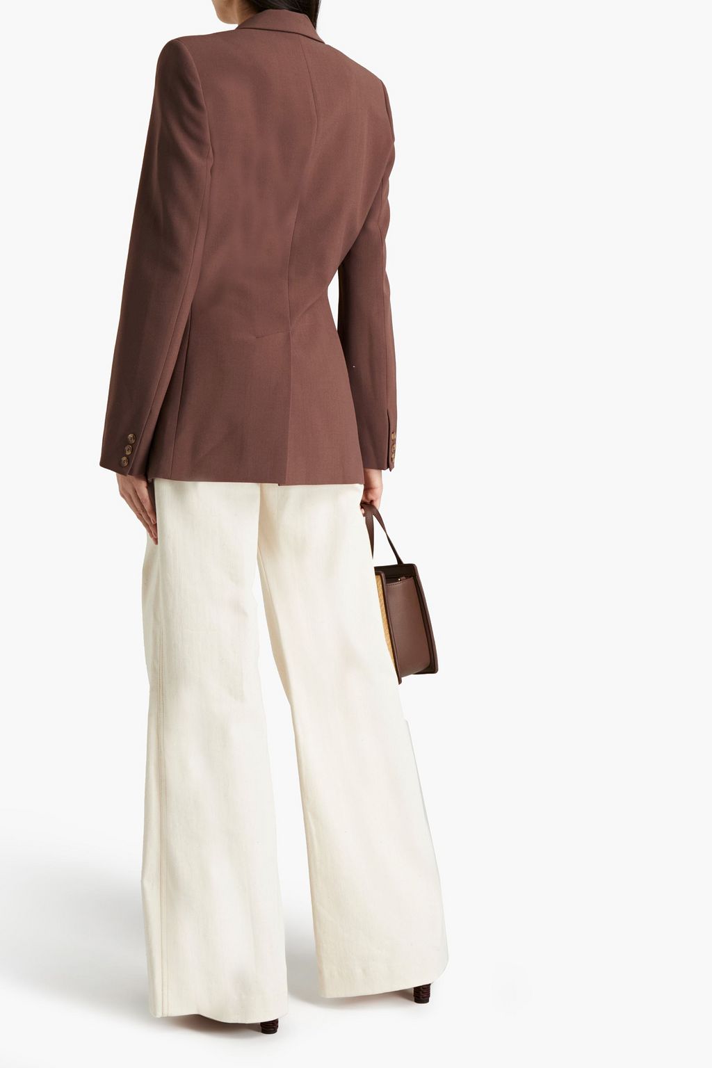 NANUSHKA Ruched crepe blazer