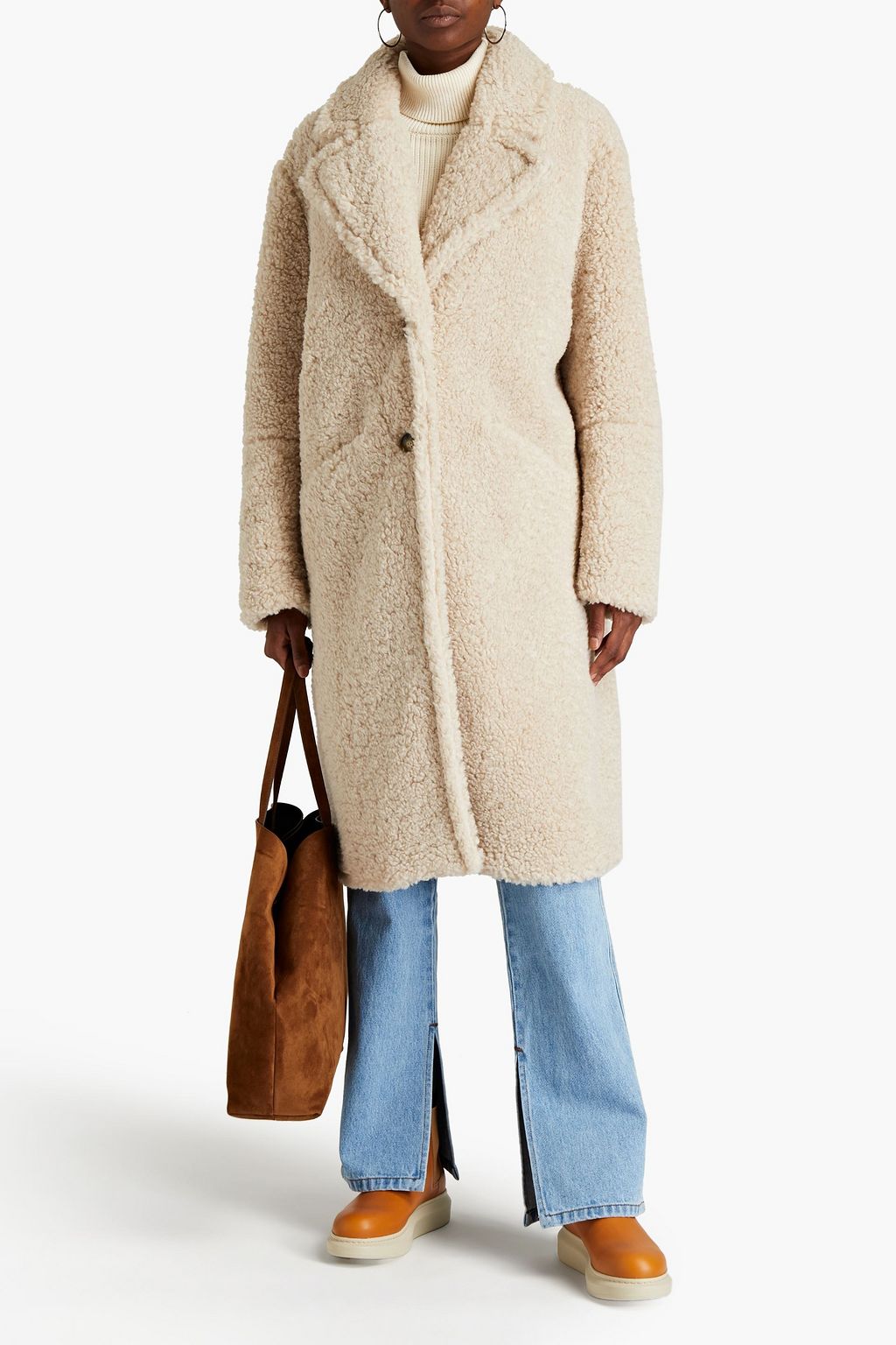 BA&SH Yoni faux shearling coat