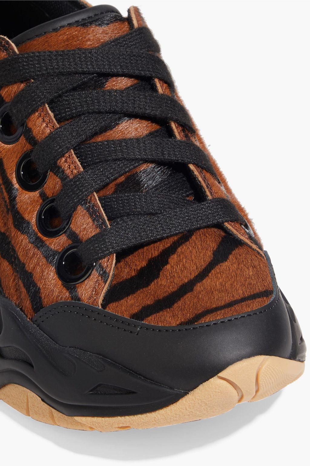 JUST CAVALLI Leopard-print calf hair sneakers