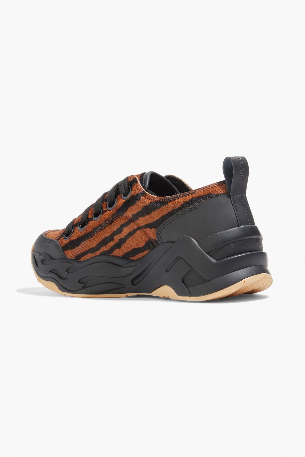 JUST CAVALLI Leopard-print calf hair sneakers