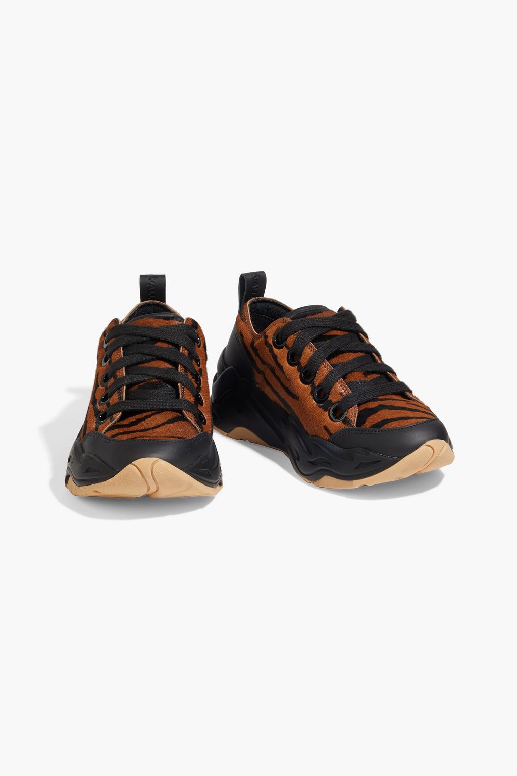 JUST CAVALLI Leopard-print calf hair sneakers