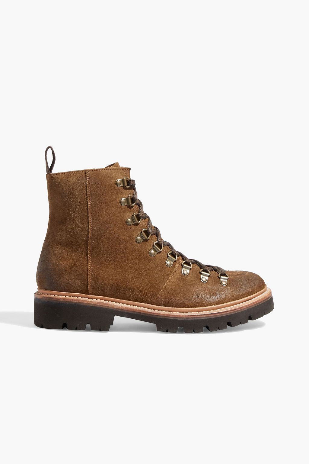 GRENSON Nanette distressed suede combat boots | THE OUTNET