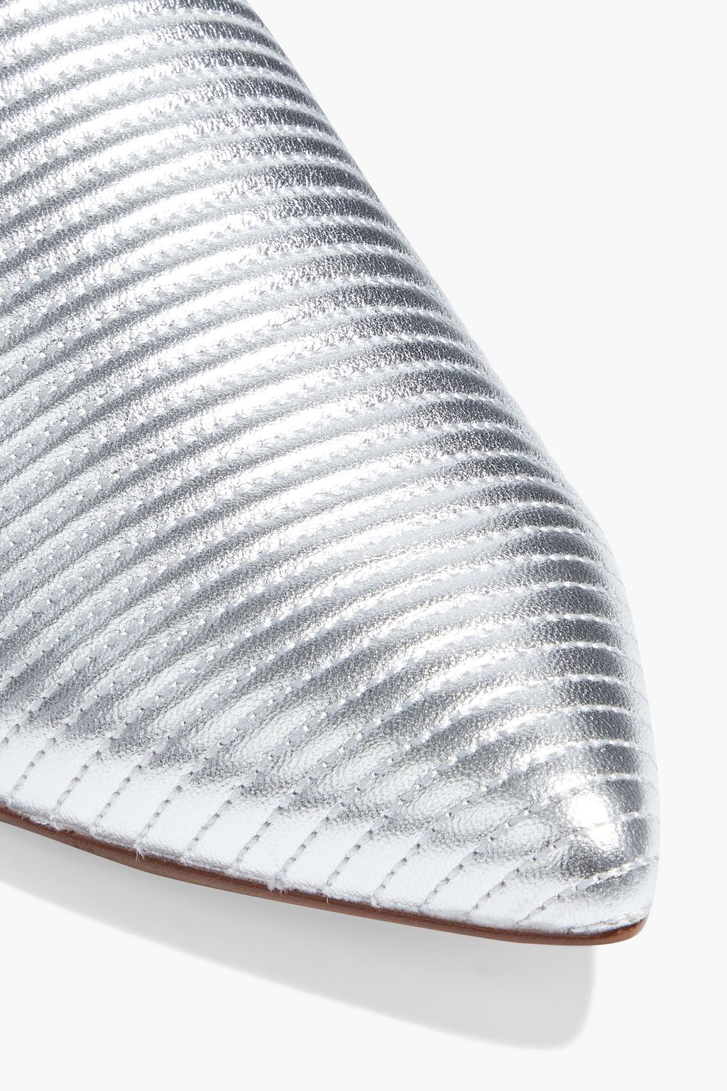 RACHEL ZOE Luna metallic quilted leather slippers