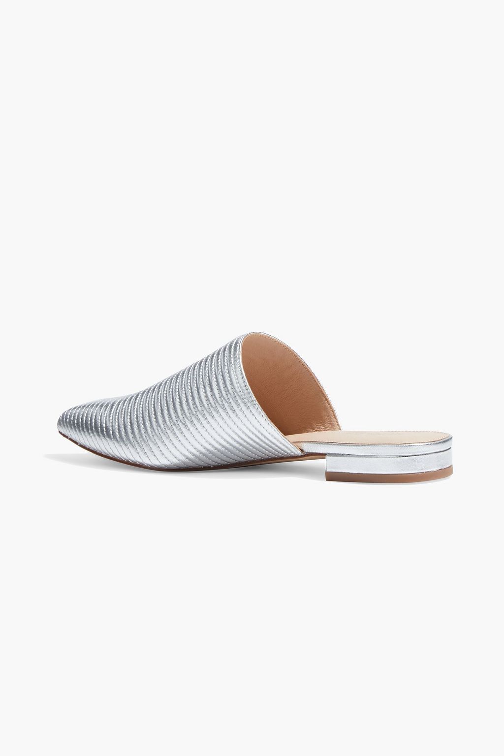 RACHEL ZOE Luna metallic quilted leather slippers