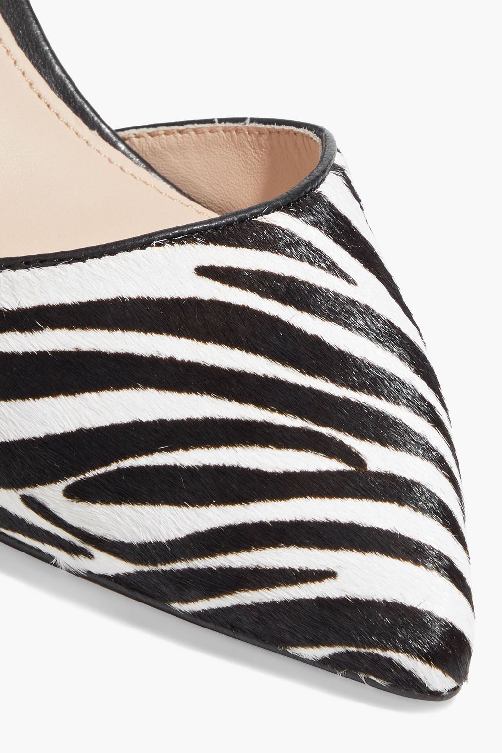 RACHEL ZOE Blaire leather-trimmed leopard-print calf hair slingback pumps