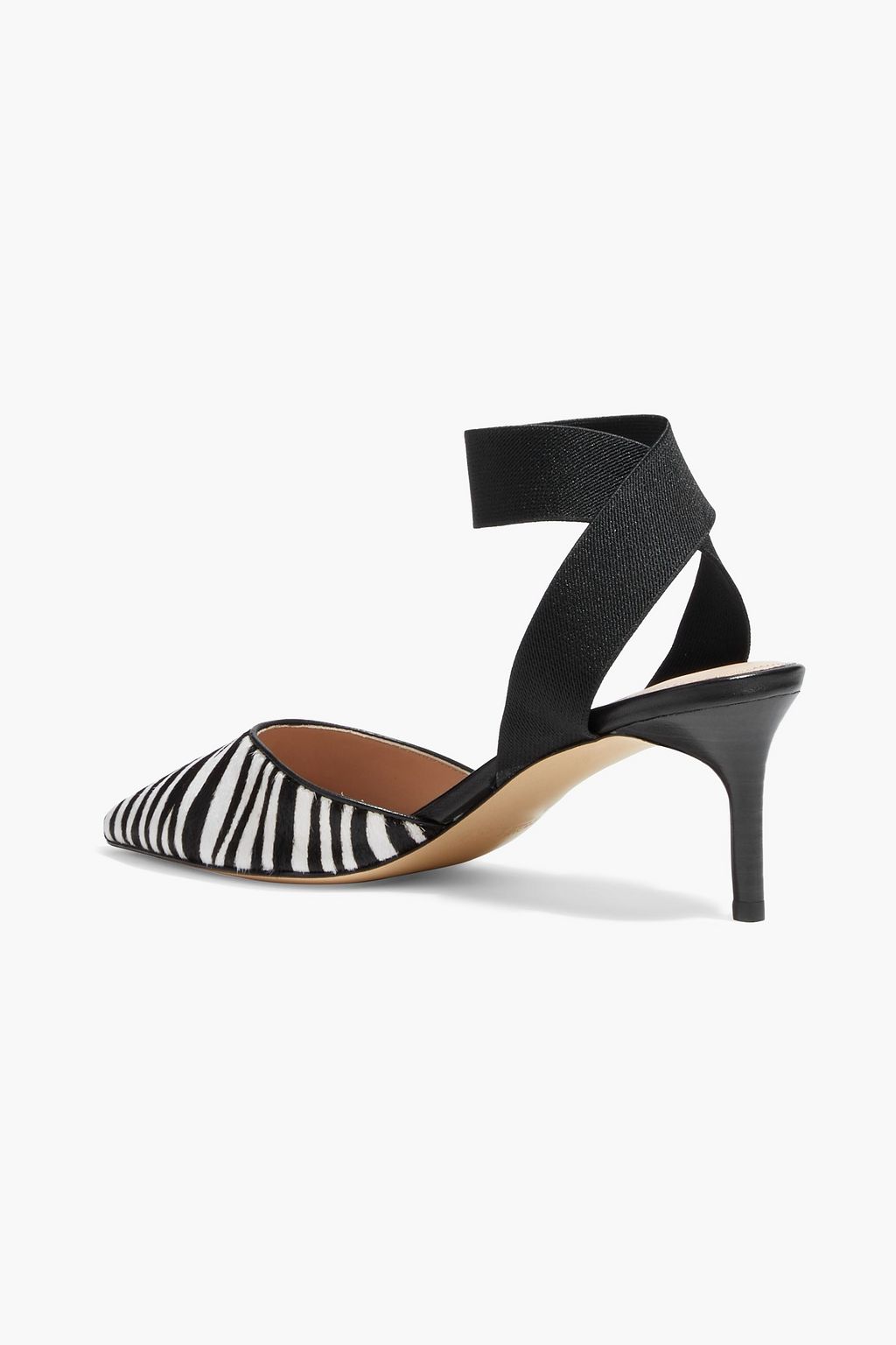 RACHEL ZOE Blaire leather-trimmed leopard-print calf hair slingback pumps