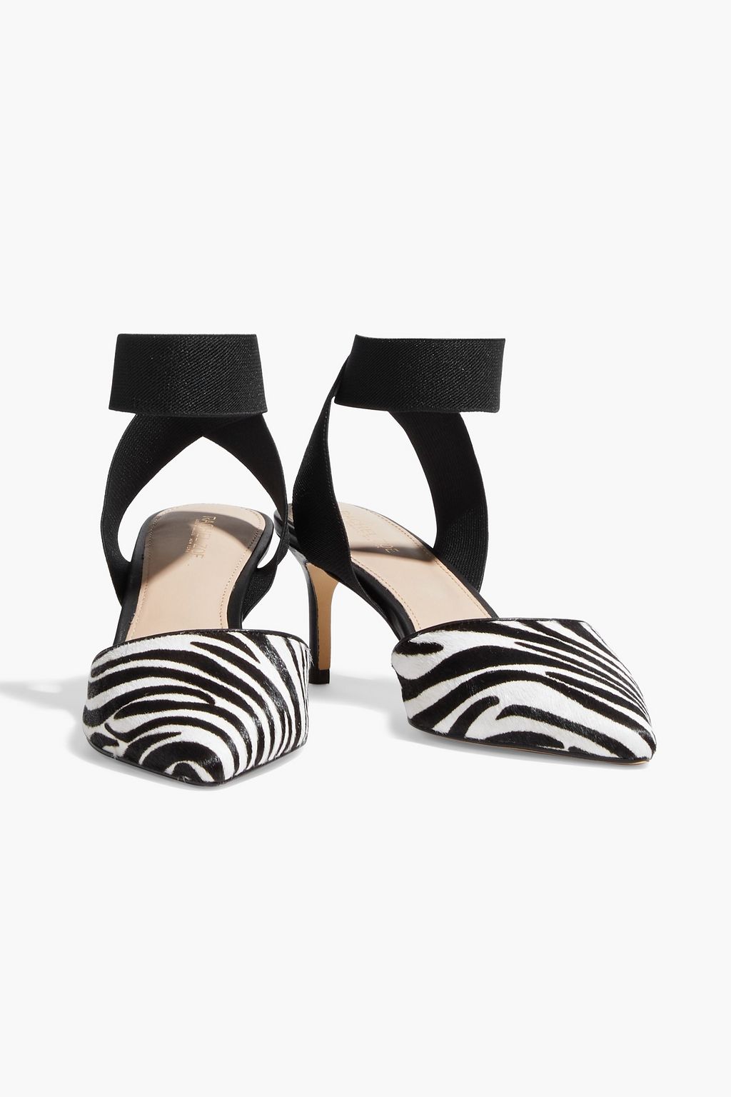RACHEL ZOE Blaire leather-trimmed leopard-print calf hair slingback pumps