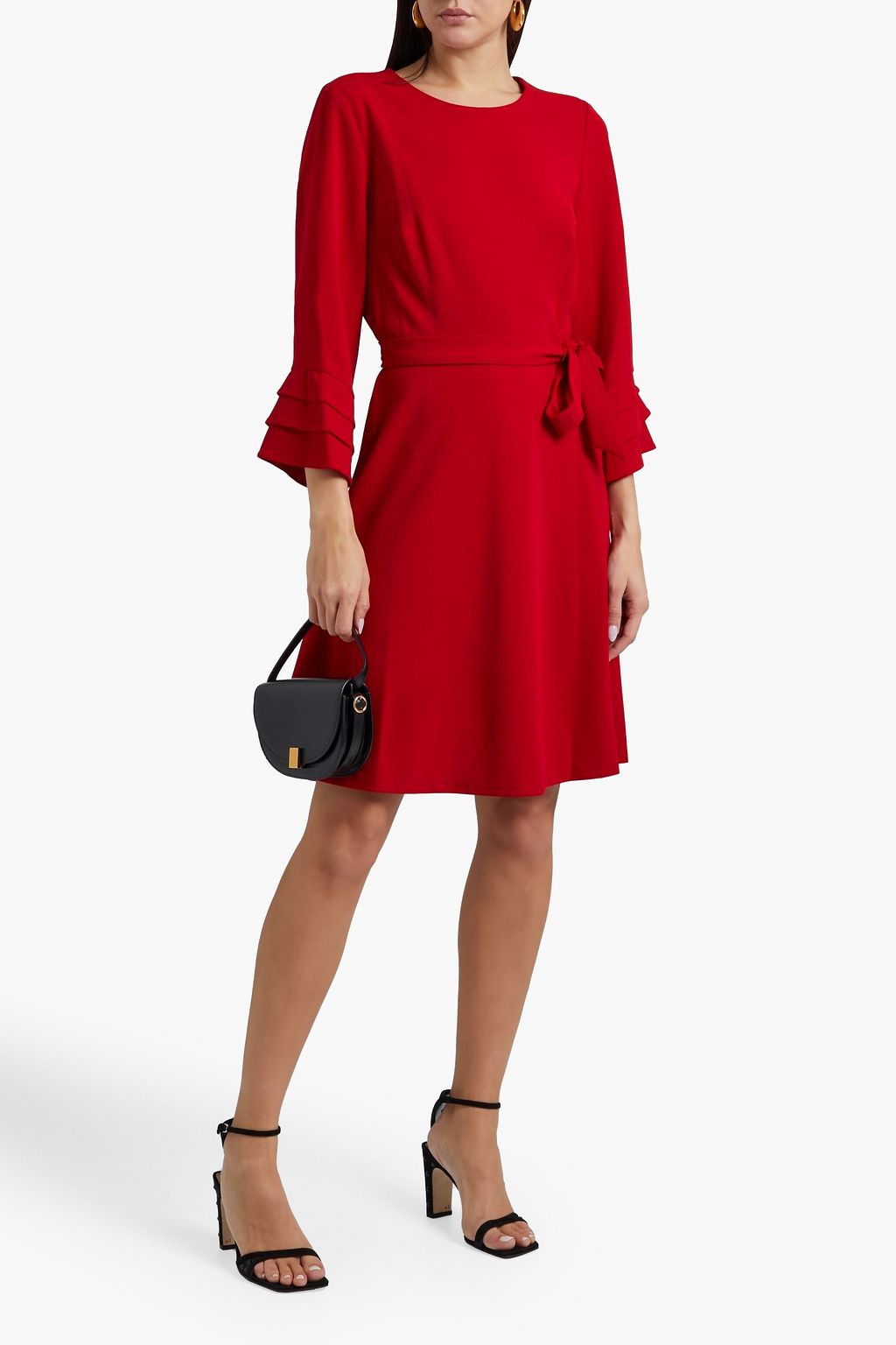 DKNY Belted crepe mini dress