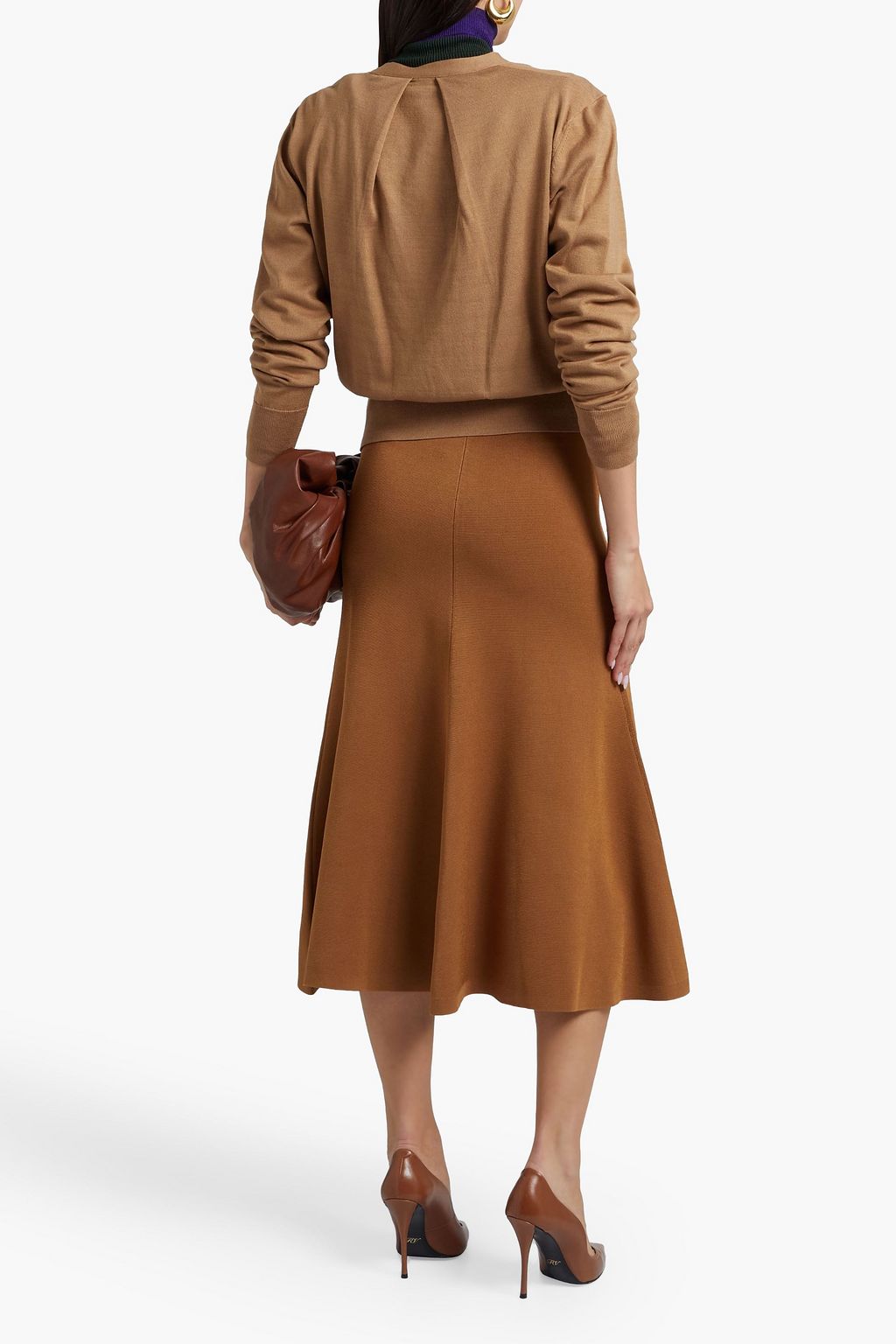 VICTORIA BECKHAM Pleated knitted cardigan