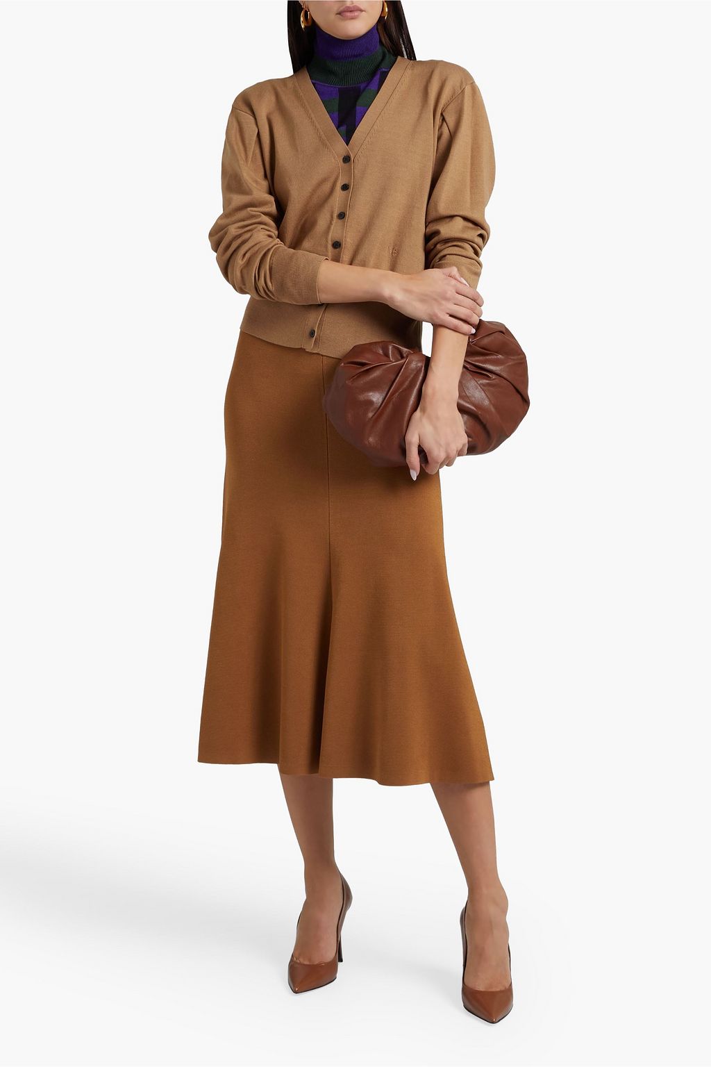 VICTORIA BECKHAM Pleated knitted cardigan