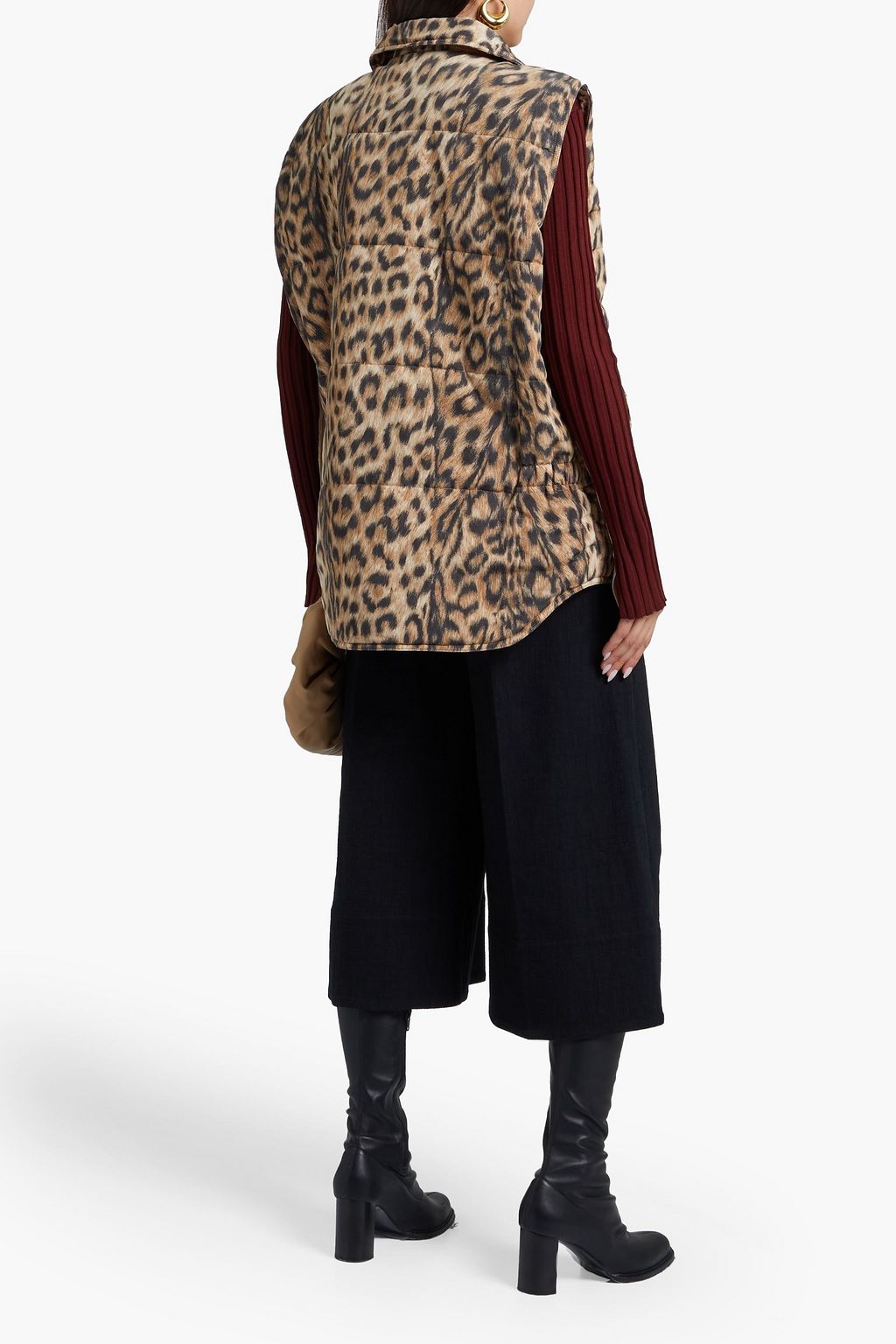 VICTORIA BECKHAM Quilted leopard-print shell vest